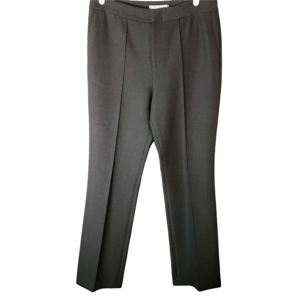 Alice + Olivia Grey Dress Pants w/ Pin Tuck Straight Leg Career Style Trousers